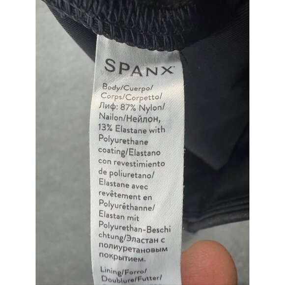 Spanx Faux Leather Leggings Women's Small Black Pull On Mid Rise Skinny - Picture 9 of 9